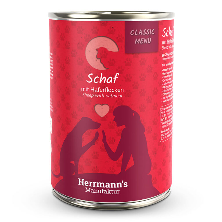 Herrmann's Classic Schaf mit Haferflocken Was ist drin? 50 % Schaf aus artgerechter Haltung