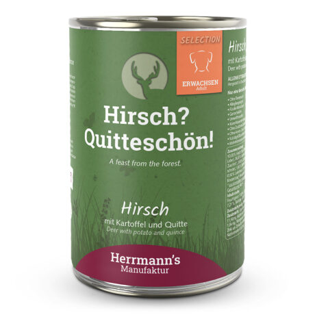 Herrmann's | Hirsch mit Kartoffel und Quitte | Selection Adult | 48 x 400 g