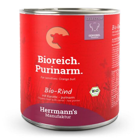 Herrmann's | Bio Rind mit Karotten - purinarm | Selection Sensible | 12 x 800 g