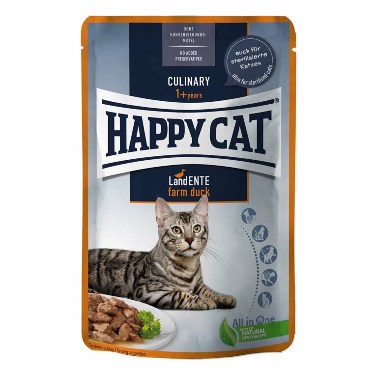 Happy Cat Tray Culinary Meat in Sauce Land Ente 24x85g