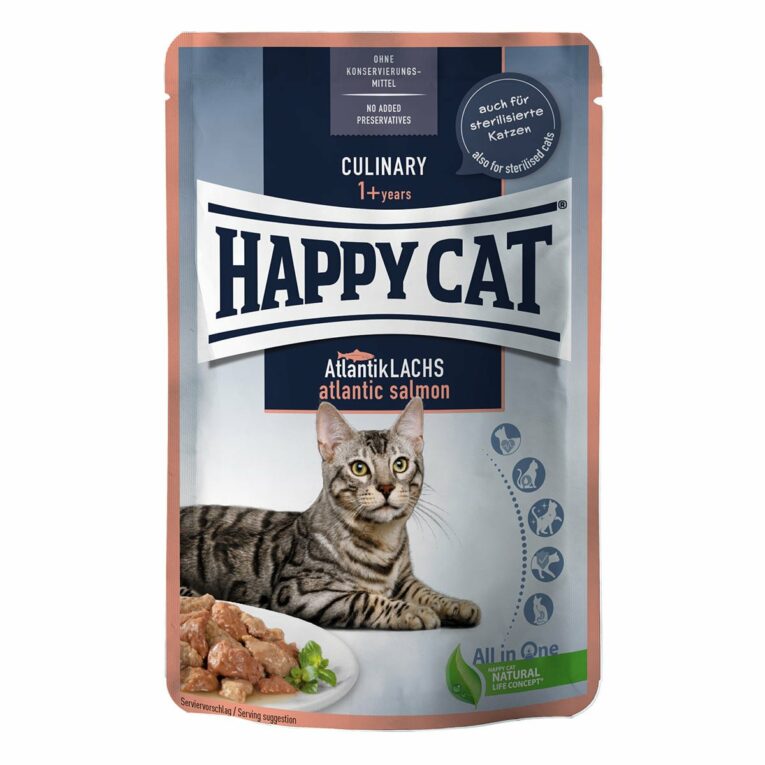 Happy Cat Tray Culinary Meat in Sauce Atlantik Lachs 24x85g
