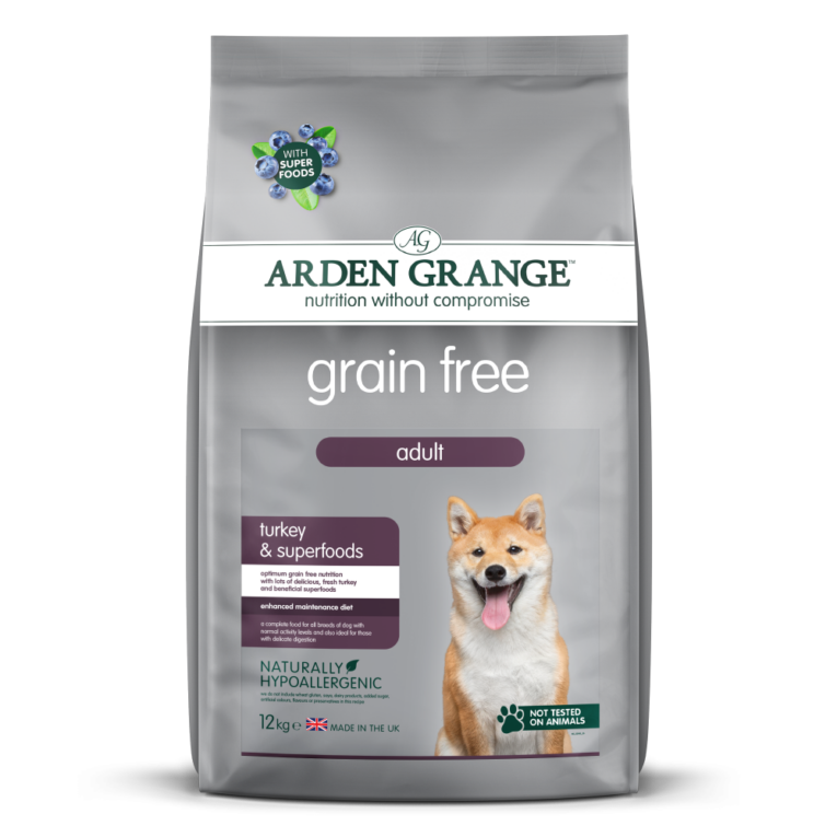 Ar den Grange Grain free Adult Truthahn & Superfoods 2 kg Arden Grange Grain Free Adult Truthahn & Superfoods ist ein Premium-Alleinfuttermittel für normal aktive erwachsene Hunde. Mit Truthahn als Hauptproteinquelle bietet es eine schonende Alternative zu weißem Fleisch vom Huhn. Arden Grange verzichtet bei der Rezeptur bewusst auf Getreide und setzt dabei auf alternative hochwertige und gut verträgliche Kohlenhydratquellen für Hunde
