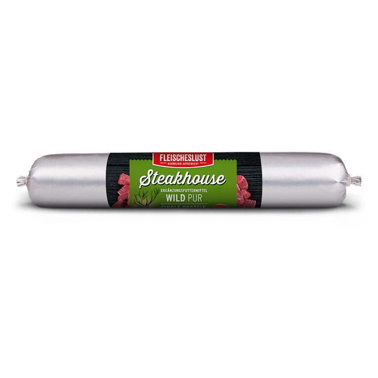 Fleischeslust - Nassfutter - Steakhouse Wild Reinfleisch (getreidefrei) Besonders bei futtersensiblen Hunden muss man auf eine passende Ernährung achten