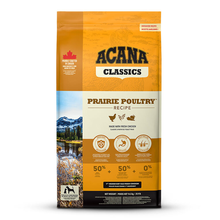 Acana - Trockenfutter - Classics Prairie Poultry ACANA™ Prairie Poultry wird mit Hühner- und Truthahnfleisch hergestellt – Zutaten