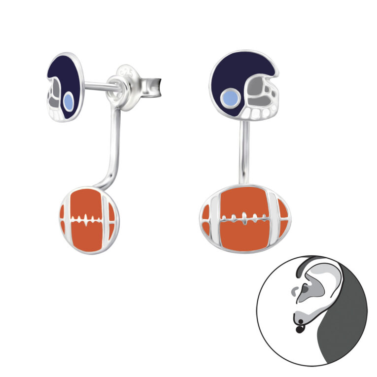 American Football Ohrringe Aus 925 Silber