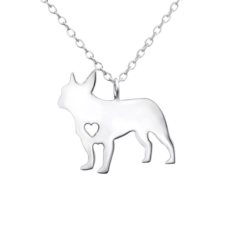 Bulldogge Halskette aus 925 Silber IN UNSEREM Hundeshop günstig kaufen