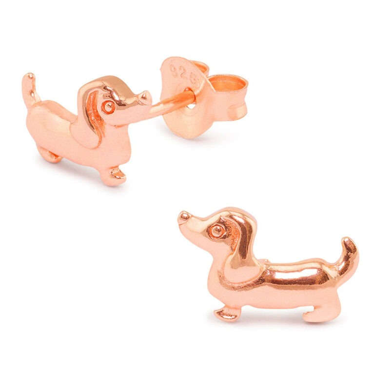 Dackel Ohrringe aus 925 Silber rosegold IN UNSEREM Hundeshop günstig kaufen