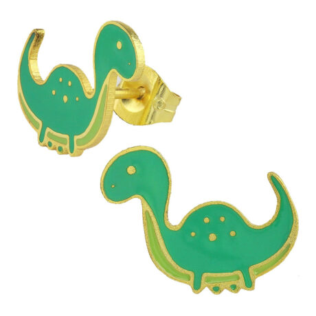 Dinosaurier Ohrringe vergoldet