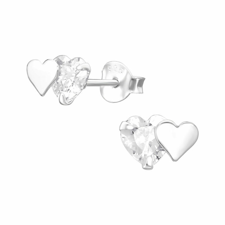 Doppelherz Ohrringe aus 925 Silber IN UNSEREM Hundeshop günstig kaufen