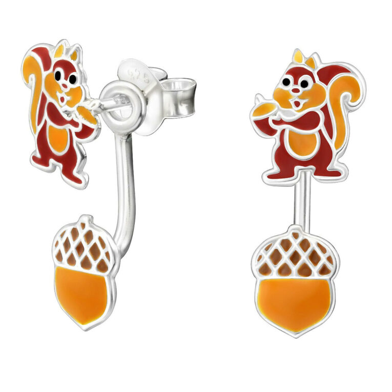 Eichh?rnchen mit Nuss Ohrringe aus 925 Silber IN UNSEREM Hundeshop günstig kaufen