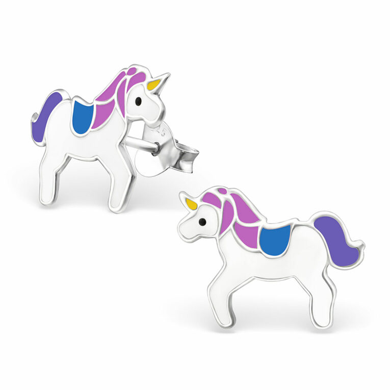 Einhorn Kinder-Ohrringe aus 925 Silber IN UNSEREM Hundeshop günstig kaufen