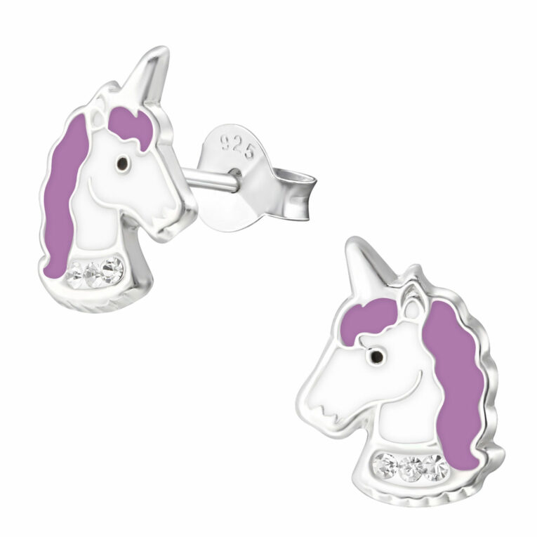 Einhorn Ohrringe aus 925 Silber mit Kristall IN UNSEREM Hundeshop günstig kaufen