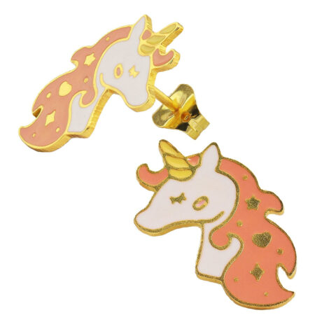 Einhorn Ohrringe vergoldet