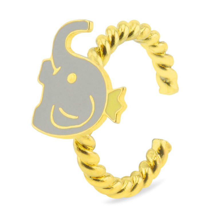 Elefanten mit Krone Ring vergoldet IN UNSEREM Hundeshop günstig kaufen