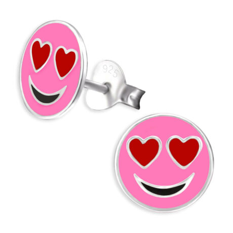 Emoji Herz Kinder Ohrringe aus 925 Silber