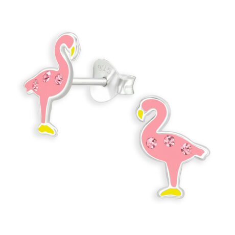 Flamingo Kinder Ohrringe aus 925 Silber