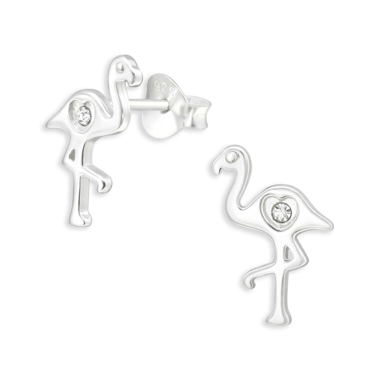 Flamingo Kinder Ohrringe aus 925 Silber IN UNSEREM Hundeshop günstig kaufen