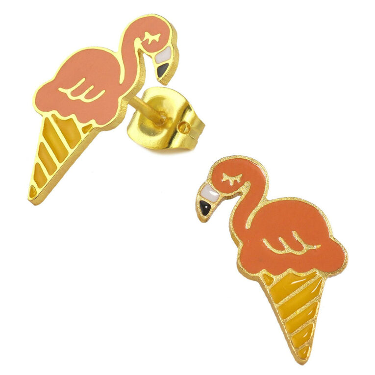 Flamingo Ohrringe vergoldet IN UNSEREM Hundeshop günstig kaufen