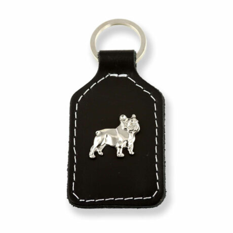 Franz?sische Bulldoggen Schl?sselanh?nger aus Leder