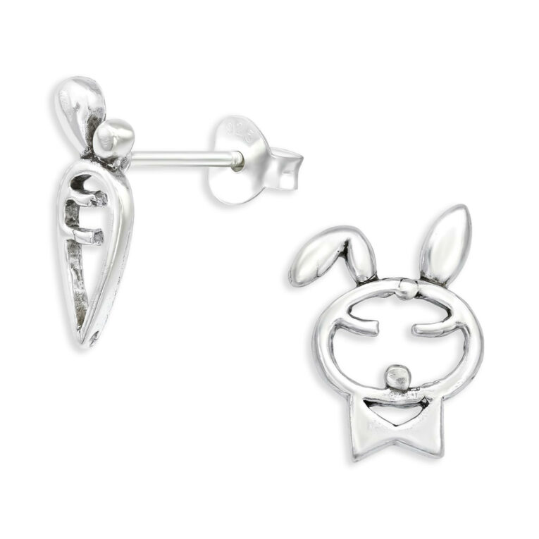 Hase mit Karotte Ohrringe aus 925 Silber IN UNSEREM Hundeshop günstig kaufen