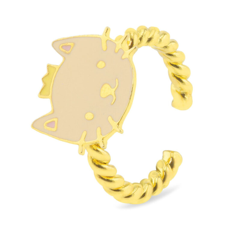 Katze mit Krone Ring vergoldet IN UNSEREM Hundeshop günstig kaufen