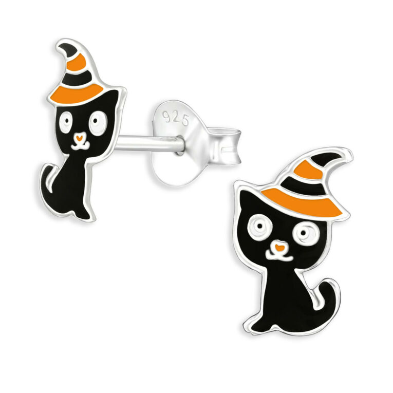 Katzen Halloween Kinder Ohrringe aus 925 Silber IN UNSEREM Hundeshop günstig kaufen