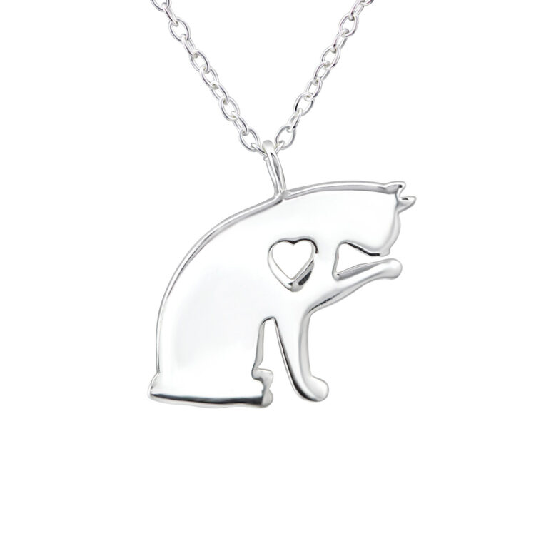 Katzen Halskette aus 925 Silber IN UNSEREM Hundeshop günstig kaufen