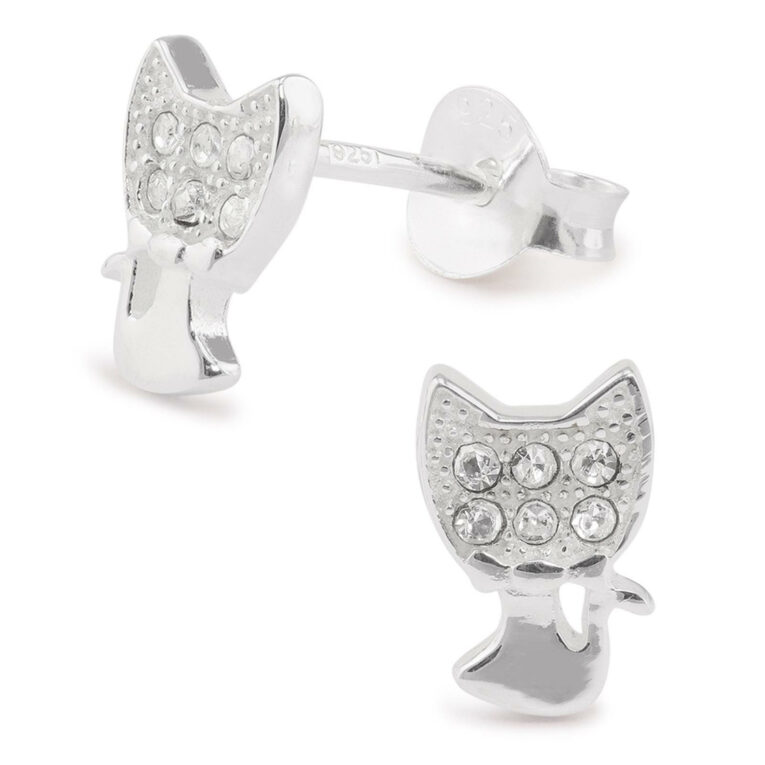 Katzen Ohrringe aus 925 Silber IN UNSEREM Hundeshop günstig kaufen
