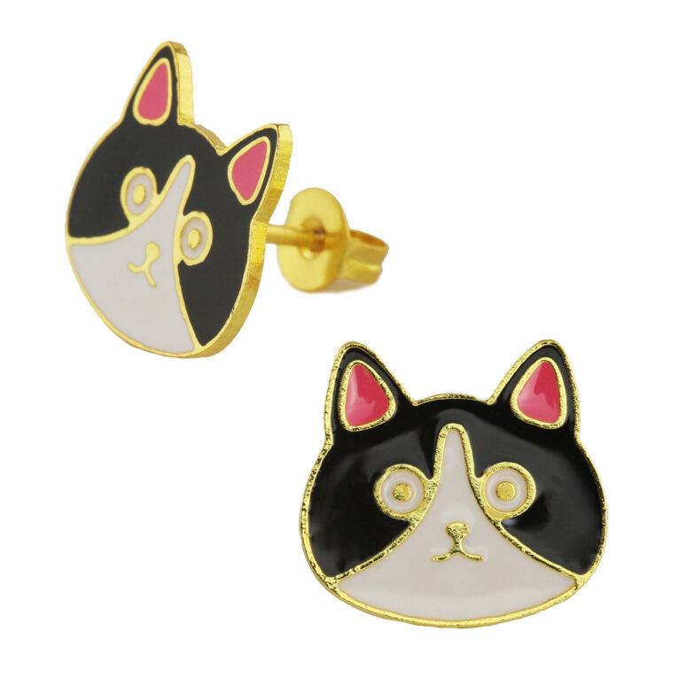 Katzen Ohrringe vergoldet IN UNSEREM Hundeshop günstig kaufen