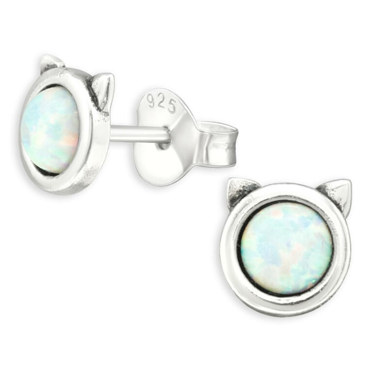 Opal Katzen Ohrringe aus 925 Silber IN UNSEREM Hundeshop günstig kaufen