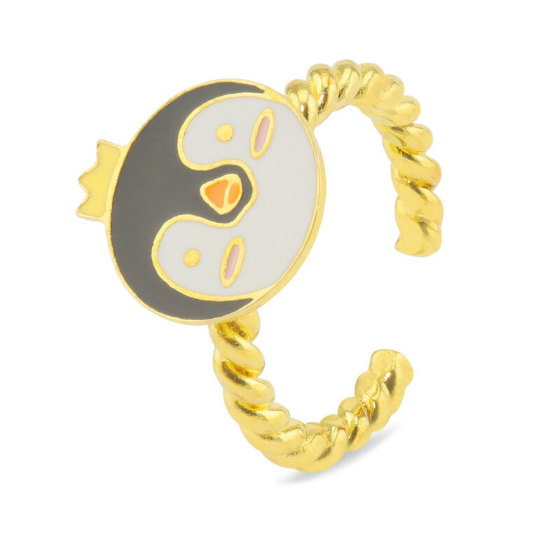 Pinguin mit Krone Ring vergoldet IN UNSEREM Hundeshop günstig kaufen