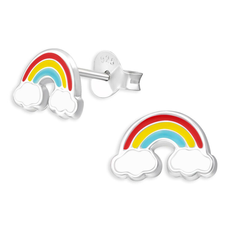 Regenbogen Kinder Ohrringe aus 925 Silber IN UNSEREM Hundeshop günstig kaufen