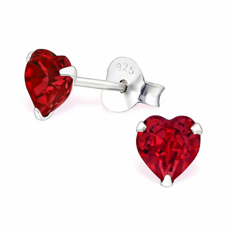 Rote Herz Ohrringe aus 925 Silber IN UNSEREM Hundeshop günstig kaufen
