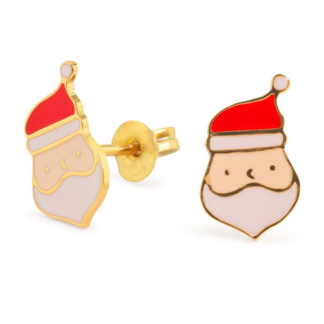 Weihnachtsmann Ohrringe vergoldet