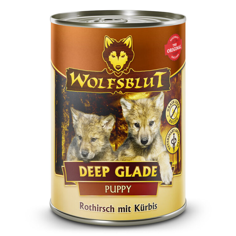 Deep Glade Puppy Nassfutter für Welpen und Junghunde - Rothirsch mit Kürbis Die Rezeptur von DEEP GLADE PUPPY Nassfutter verbindet die Nahrung des Wolfs mit den neuesten wissenschaftlichen Erkenntnissen über richtige Welpenernährung. Auf einen Blick: Hundeernährung nach dem Vorbild des Wolfes Rezeptur mit natürlichen Inhaltsstoffen Speziell für Welpen und Junghunde entwickelt mit darauf angepasstem Nährstoffprofil Frischer Rothirsch