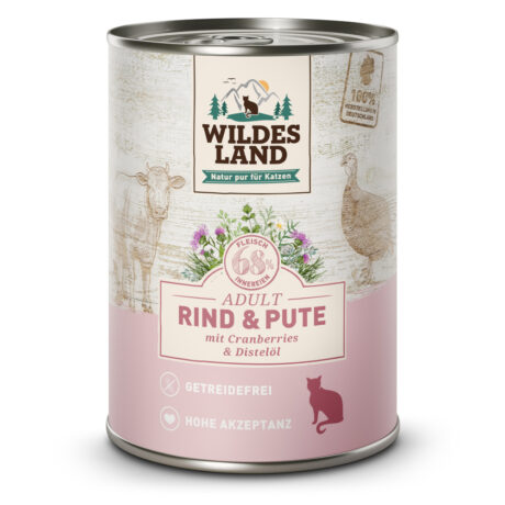 Wildes Land | Rind und Pute mit Distelöl | Classic Adult | 6 x 400 g