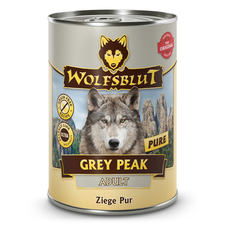 Grey Peak Pure Ergänzungsfuttermittel (nass) für ausgewachsene Hunde Die Rezeptur von GREY PEAK PURE Nassfutter enthält außer Ziege keine weiteren Zutaten und ist so der Wolfsnahrung nachempfunden. Auf einen Blick: Hundeernährung nach dem Vorbild des Wolfes Ergänzungsfutter Exotische