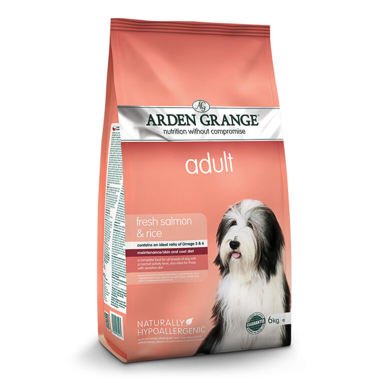 Arden Grange Adult mit frischem Lachs & Reis Das vollwertige Arden Grange Adult mit ganz viel frischem Lachs & Reis bietet Ihrem Hund eine optimale ausgewogene Ernährung. Lachs ist eine hochwertige Proteinquelle. Er ist bekömmlich