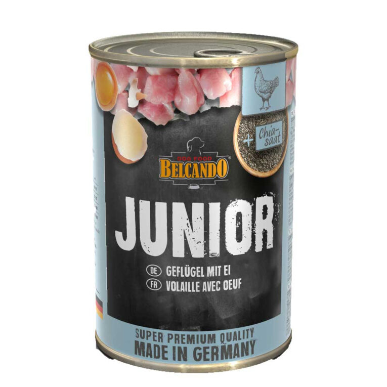 Belcando - Nassfutter - Junior mit Geflügel & Ei (weizenfrei) Das Belcando Nassfutter Junior enthält ausgesuchte Fleischsorten