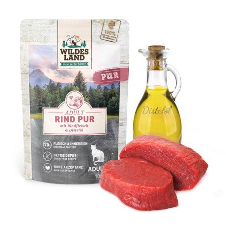 Wildes Land | Rind mit Distelöl | PUR Adult | 48 x 100 g