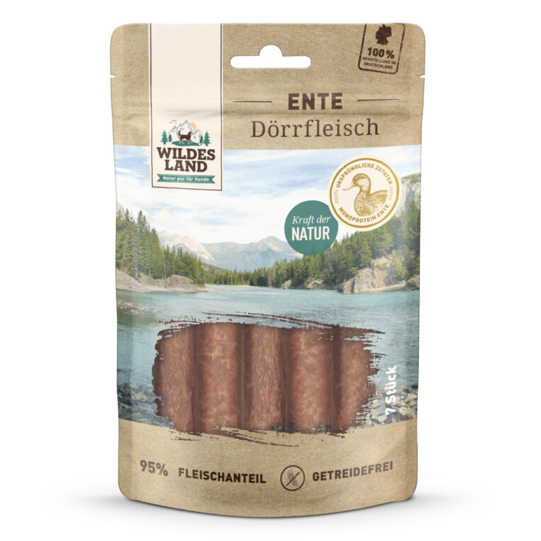 Dörrfleisch Ente Ergänzungsfuttermittel für Hunde Unser Dörrfleisch Ente ist ein Naturprodukt