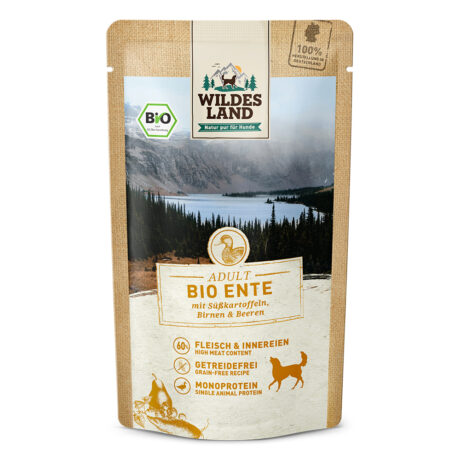 Wildes Land | Ente mit Süßkartoffel & Birne | BIO Adult | 10 x 125 g
