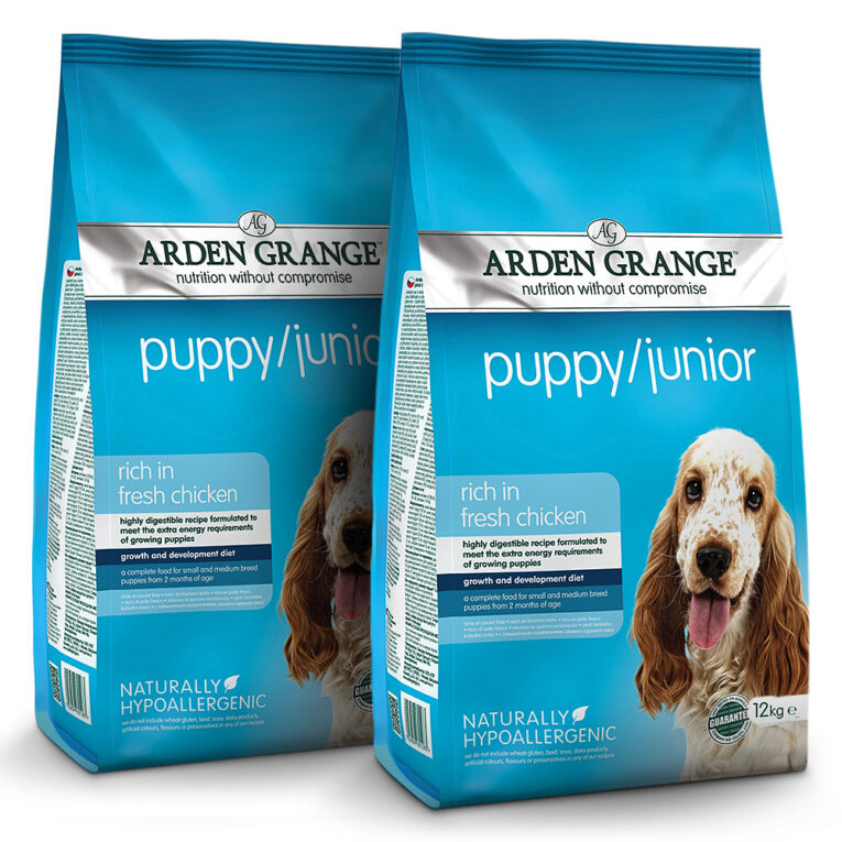 Arden Grange Puppy / Junior Reich an frischem Huhn Für den perfekten Start in ein Hundeleben voller Liebe hat Arden Grange das Welpe/Junior Trockenfutter für Welpen und heranwachsende Hunde kleiner und mittlerer Rassen entwickelt. Die Kroketten vereinen eine hohe Qualität der Zutaten mit einer ausgewogenen Zusammensetzung. Und das mit einer so leckeren Rezeptur
