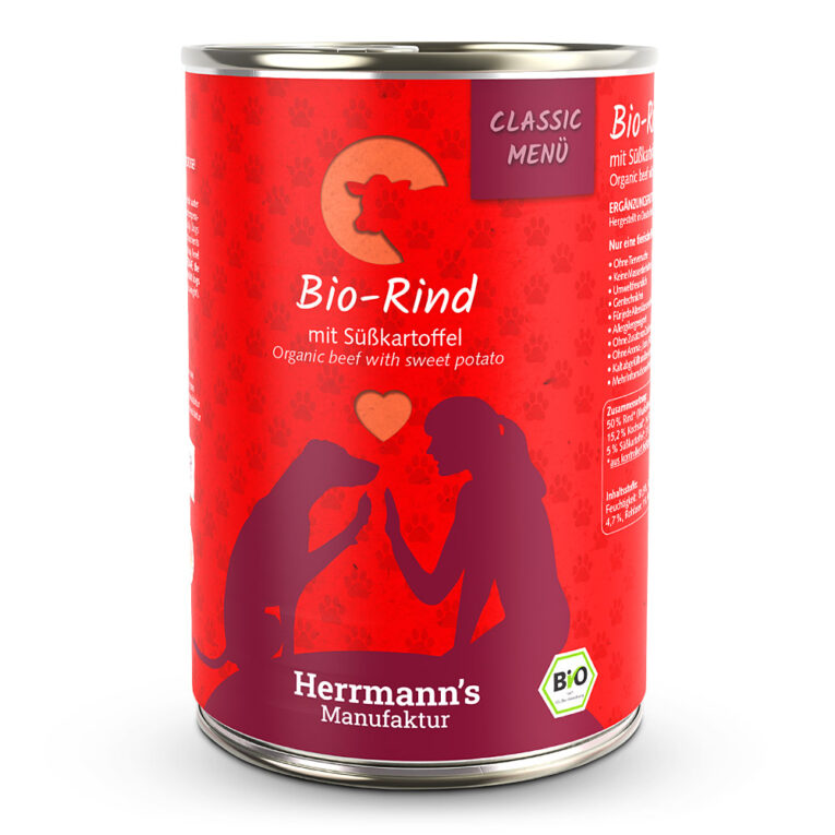 Herrmann's Classic Bio-Rind mit Süßkartoffel Was ist drin? 50 % Bio-Rind