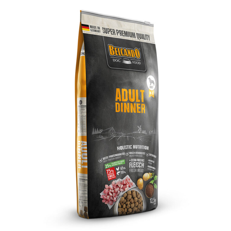 Belcando - Trockenfutter - Adult Dinner Das Trockenfutter Adult Dinner von Belcando enthält schmackhaftes Geflügelfleisch. Bei der Herstellung wird 30% frisches Muskelfleisch verwendet