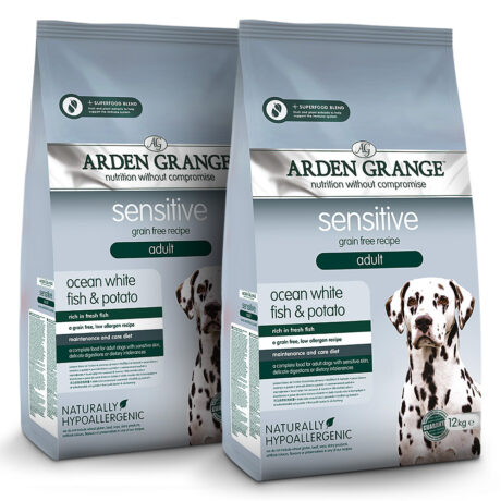 Arden Grange | Getreidefrei Weißfisch & Kartoffel | Sensitive Adult | 2 x 12 kg