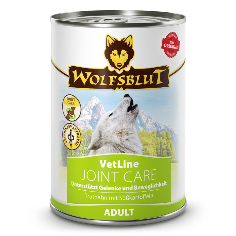 Wolfsblut VetLine Joint Care Unterstützt bei entzündlichen Gelenkerkrankungen Wolfsblut VetLine Joint Care ist ein Diät-Alleinfuttermittel für ausgewachsene Hunde zur Unterstützung des Gelenkstoffwechsels bei Osteoarthritis. Ihr Hund ist in letzter Zeit nicht mehr so bewegungsfreudig