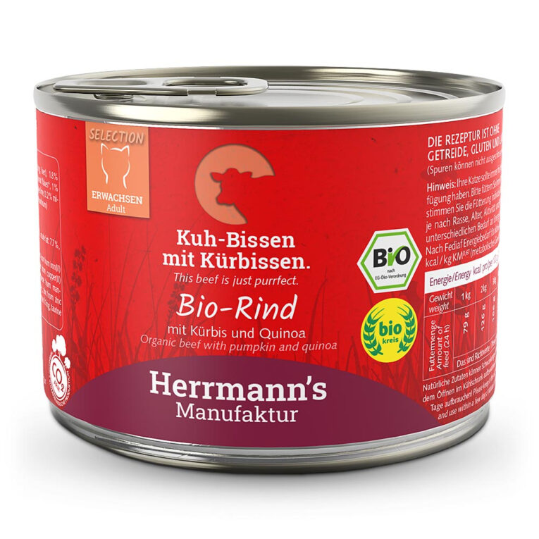 Herrmann's Selection Adult Bio-Rind mit Kürbis und Quinoa oder "Kuh-Bissen mit Kürbissen" Was ist drin? 93