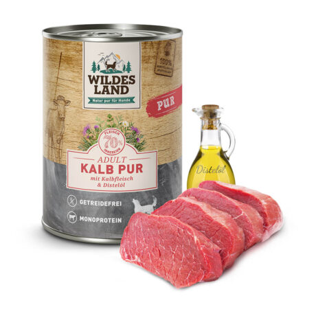 Wildes Land | Kalb mit Distelöl | PUR Adult | 12 x 400 g