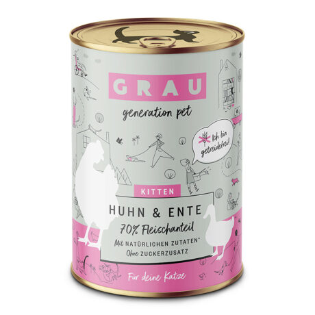 grau | Kitten Ente & Huhn | 12 x 400 g